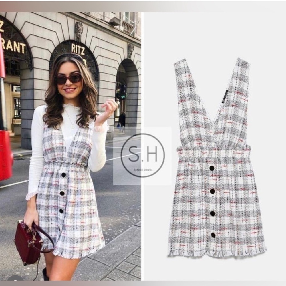 Zara Tweed Pinafore with Buttons